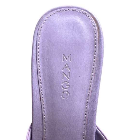 MANGO Womens Lavender Solid Leather Heels Size 8.5 - Picture 10 of 13